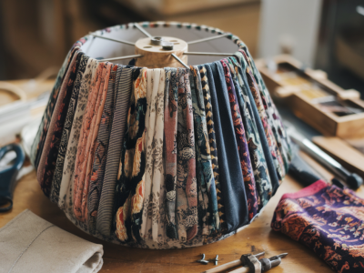Comment fabriquer un abat-jour sur mesure avec un tambour à broderie et tissus récupérés sans armature coûteuse