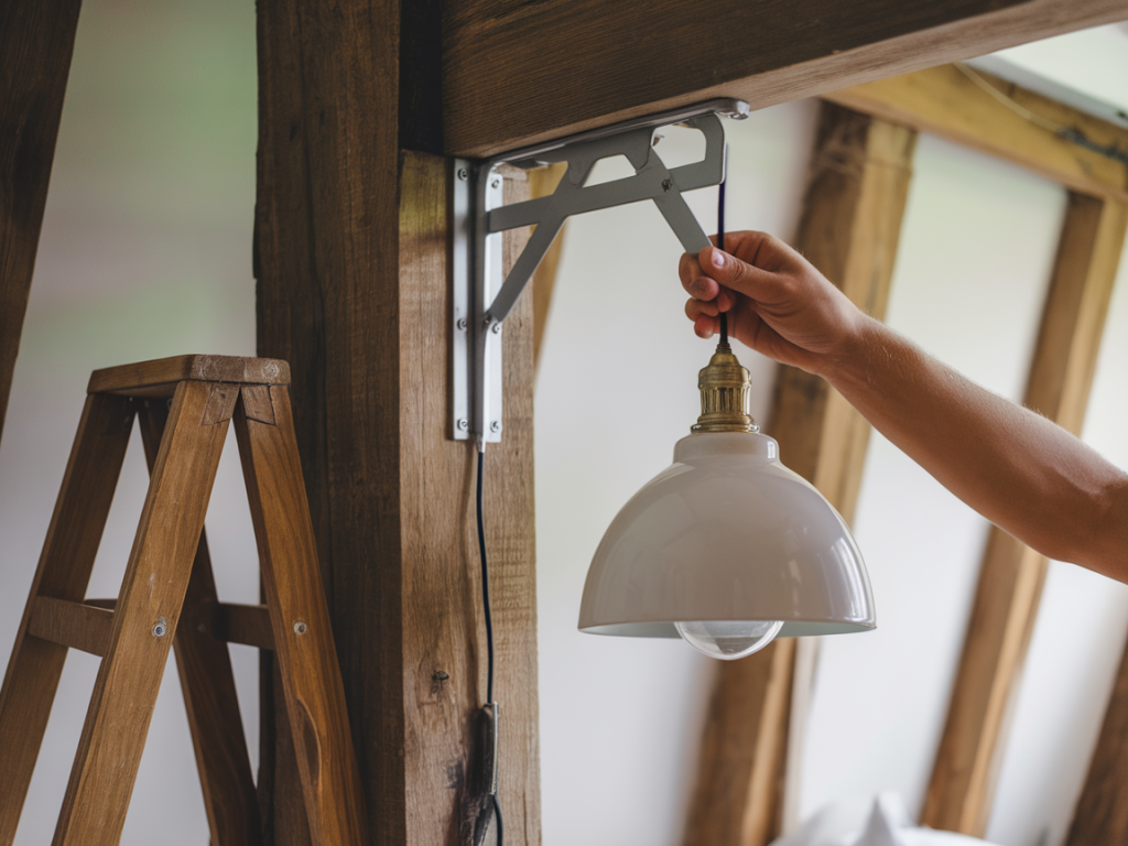 Transformer une vieille lampe de chevet en suspension scandinave sans perçage ni intervention électrique