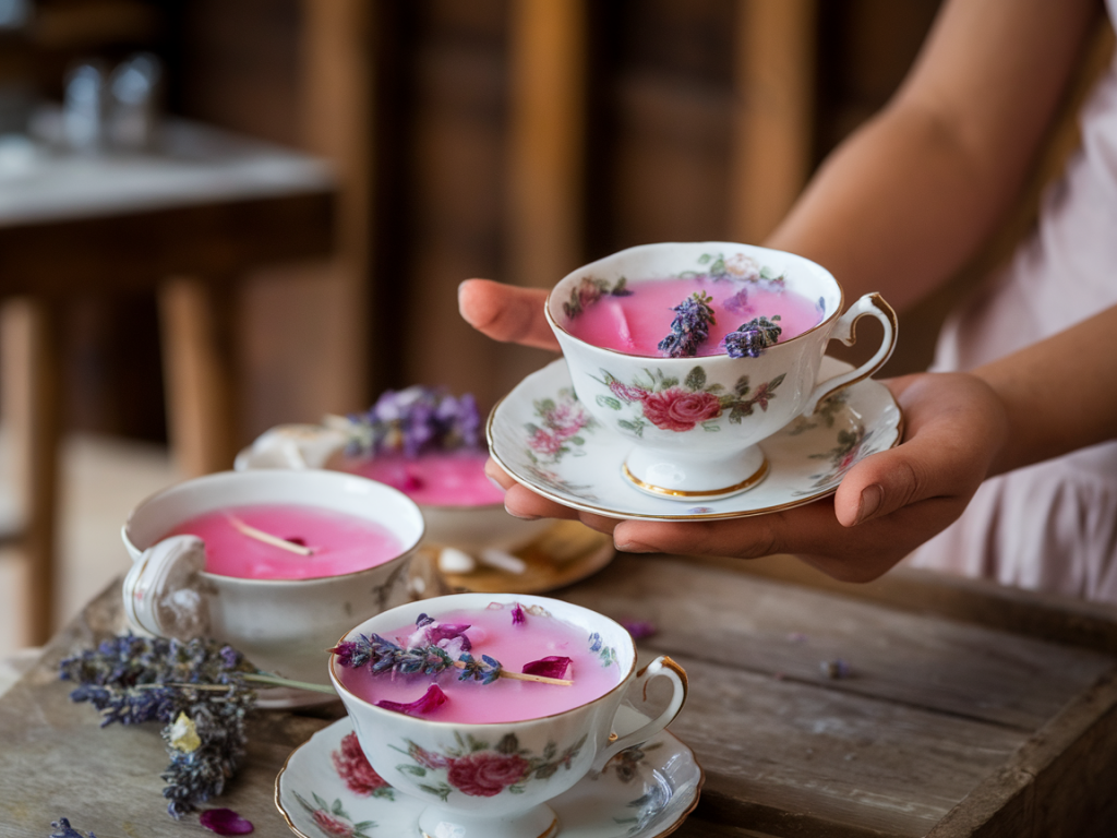 Comment fabriquer des bougies parfumées zéro déchet dans des tasses anciennes