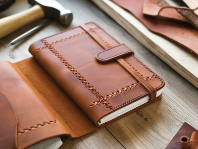 Comment fabriquer une couverture de carnet en cuir brodé pour moleskine avec finitions propres sans outil professionnel